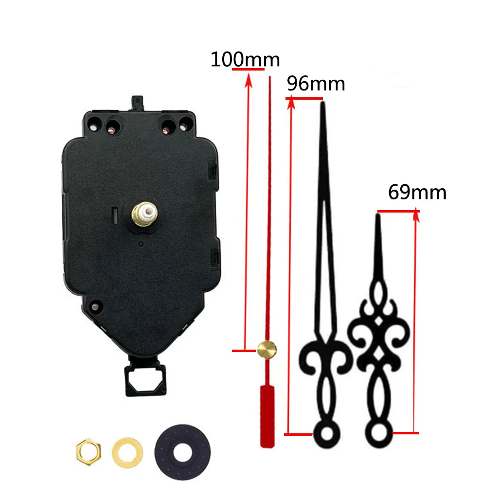 Set Pendulum Clock Movement Mechanism Replacement Quartz Clockwork with Hands Pointers for DIY Wall Clock Repair Kits