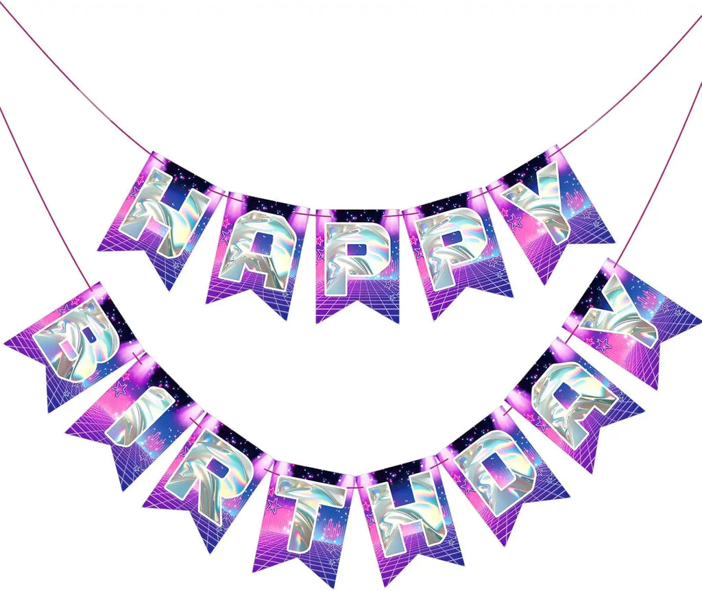 Kpop Theme Birthday Decorations Happy Birthday Banner Korean Kpop Hanging Pendant Garlands for Birthday Party