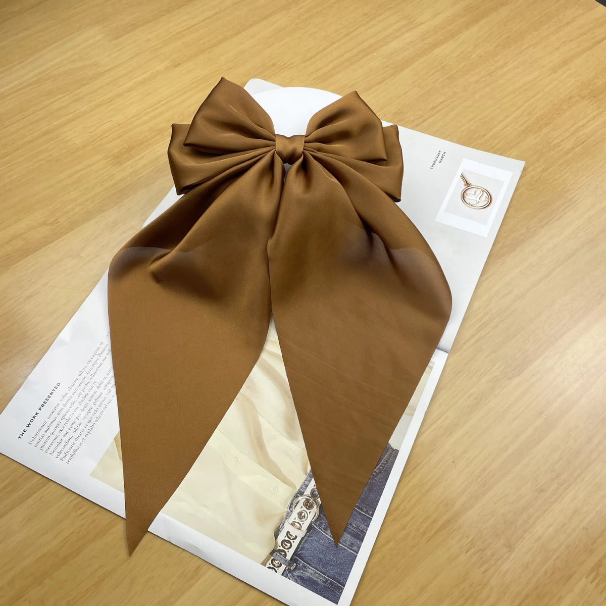 30 Solid Elegant Satin Bow Hairpin Women Girls Spring Hair Clips Headwear Ponytail Hairclips Barrettes Girls Hair Accessories