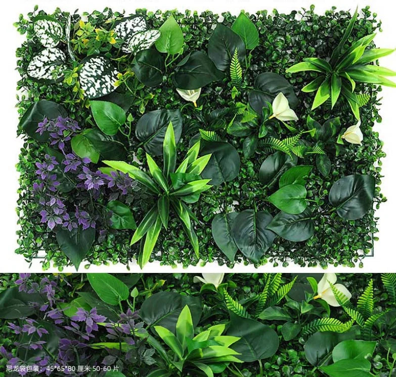 40x60cm Green Artificial Plants Wall Panel Plastic Outdoor Lawns