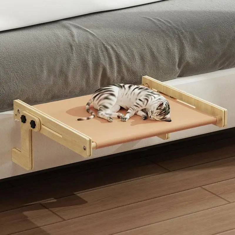〔HM4〕Wood Cat Bed Space Capsule Cat House Cat Hammock Cat Window Bed Space Capsule Non Perforated Suspension Hammock Bed