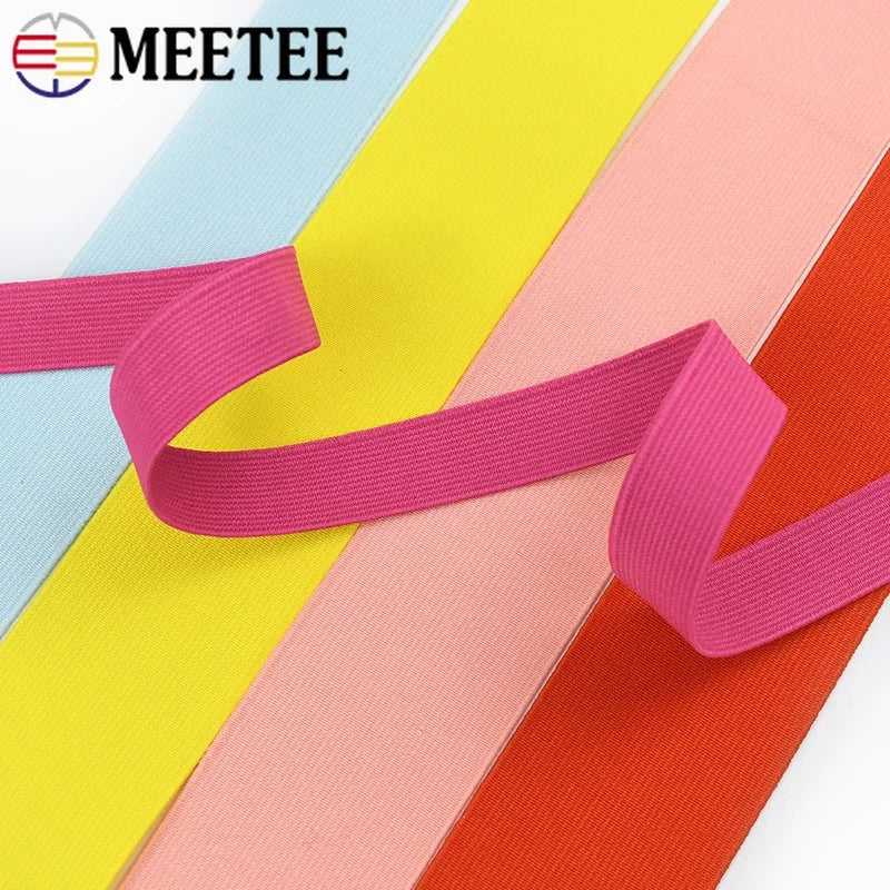 10M 20-50mm Nylon Rubber Bands Sewing Belt Sling 1.2mm Thick Elastic Band Garment Decoration Stretch Ribbon Tape DIY Accessories