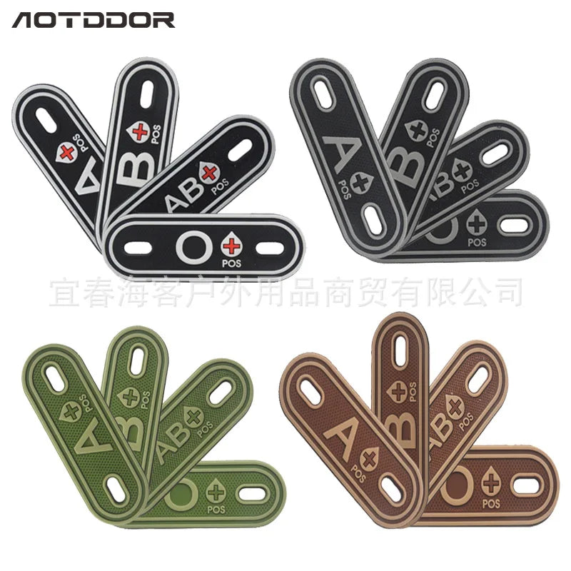 2PCS Shoelace Blood Buckle Charm PVC Tactical Bag Clothing Zipper Blood Tag Charm Military Patches Tactical Patch