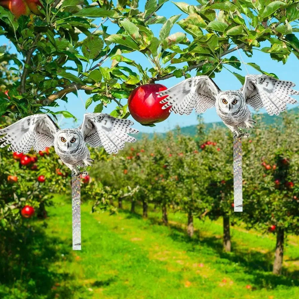 Waterproof Bird Scarer Acrylic Simulation Owl Bird Repellent Pest Control Artificial Scarecrow With Reflective