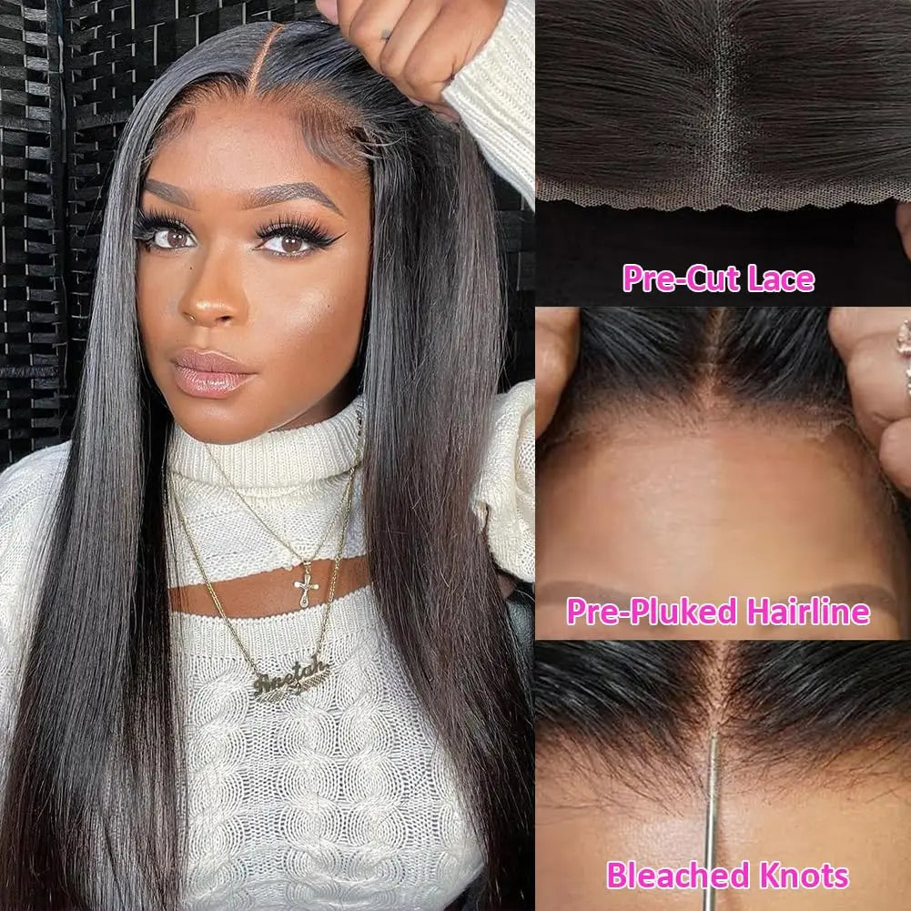 Glueless Wig Human Hair 6X4 5X5 Pre Cut Lace