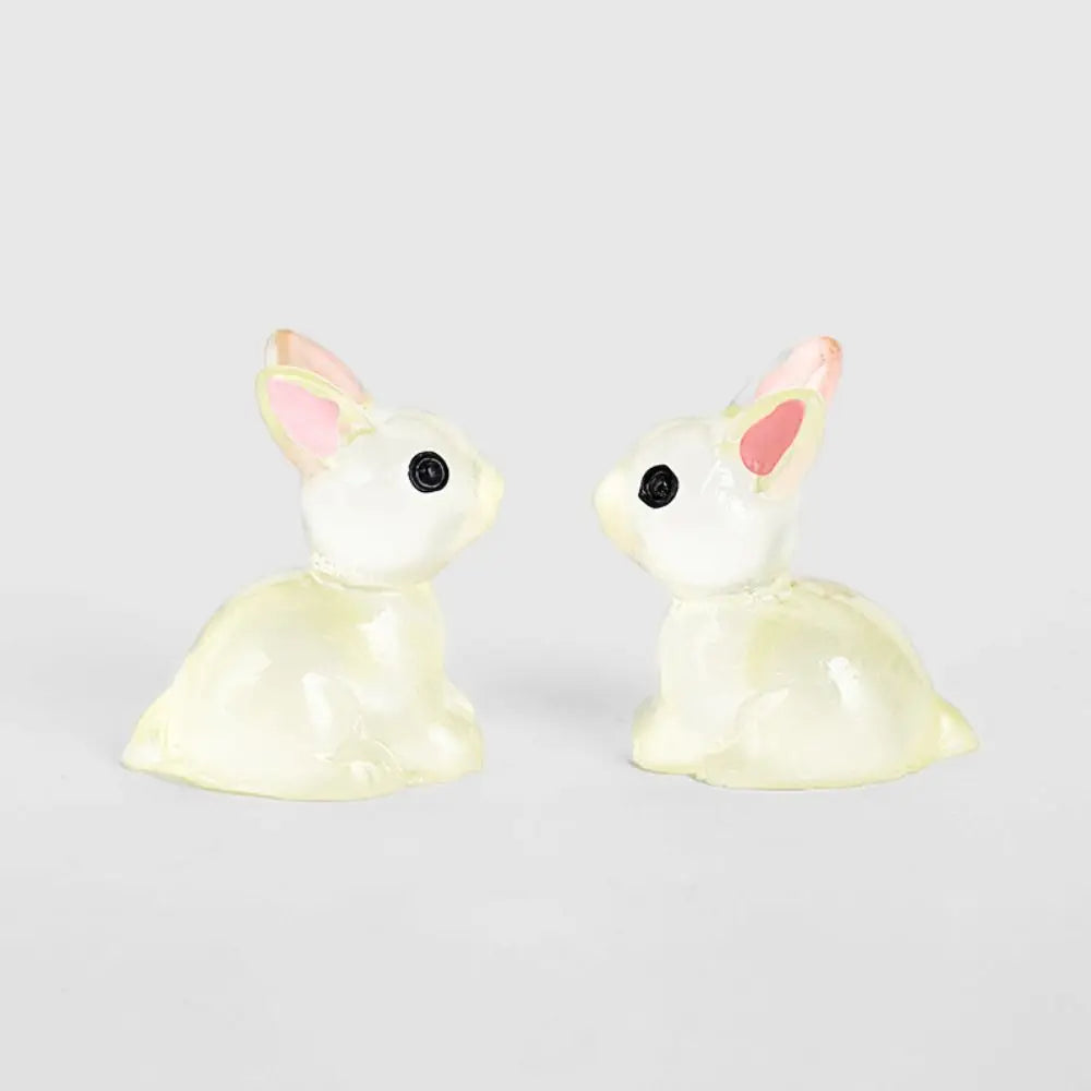 1PC DIY Cute Luminous Bunnies Microlandscape Gardening New Mini Rabbit Ornaments Home Decor Fairy Miniature Figurines