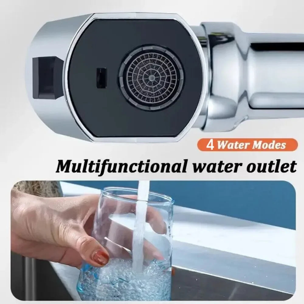 New 4 Modes Waterfall Faucet Aerator Extender Sprayer for Kitchen Sink Tap Waterfall Diffuser Water Saving Nozzle Bubbler Fit