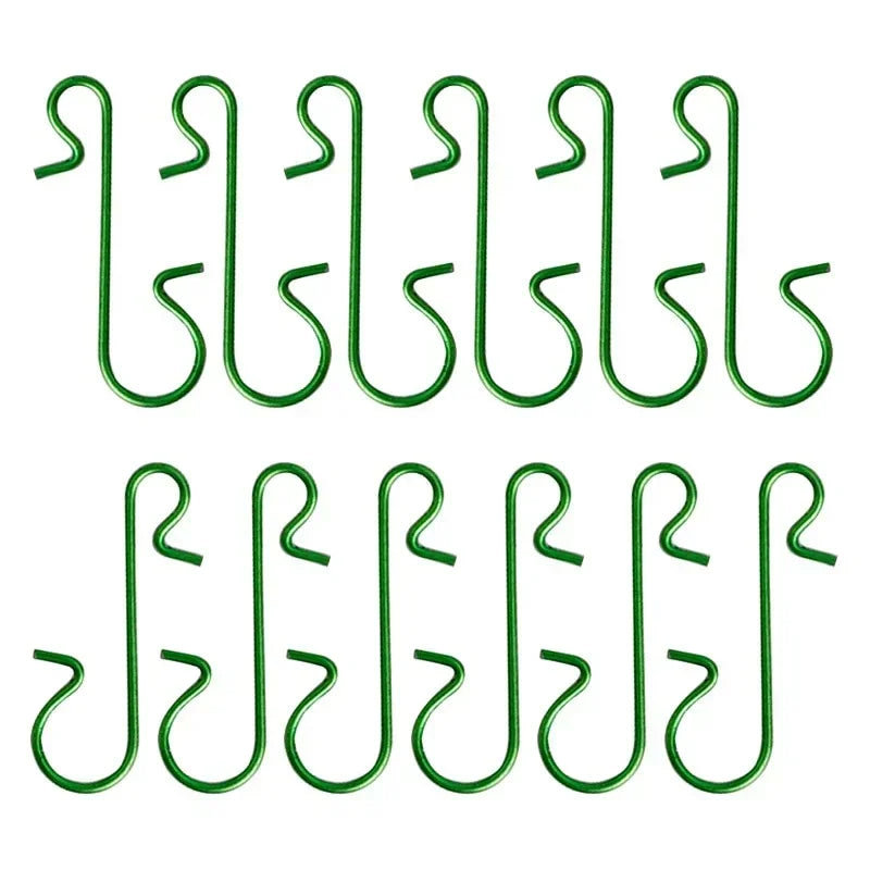 100Pcs Christmas Ornament Metal S-Shaped Hooks Holders Tree Ball Pendant Hanging Decoration for Home Navidad New Year