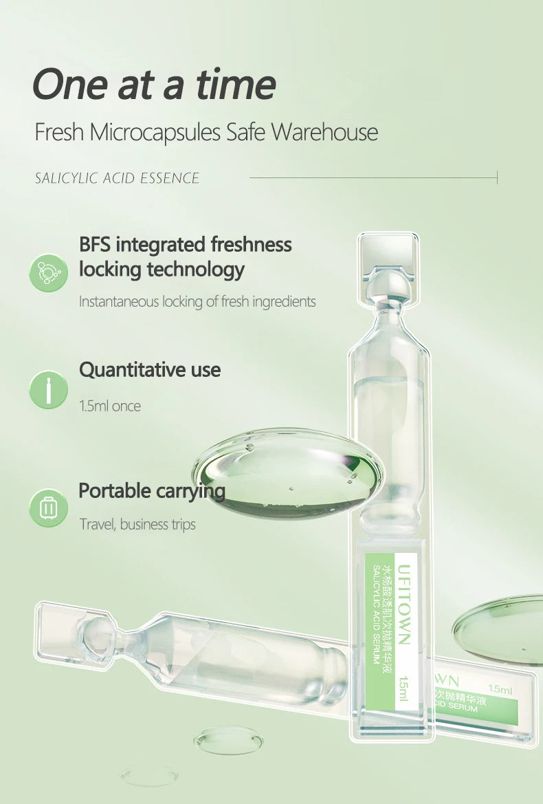 3D Exfoliating Salicylic Acid Shrink Pores Serum 5D Hyaluronic Acid Anti Aging Whitening Skin Care Essence Remove Acne Mark