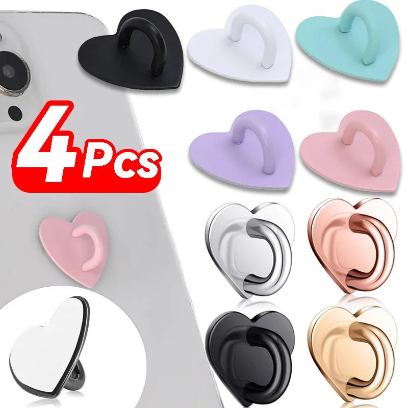 Adhesive Metal Heart Phone Charm Holder Mobile Phone Case