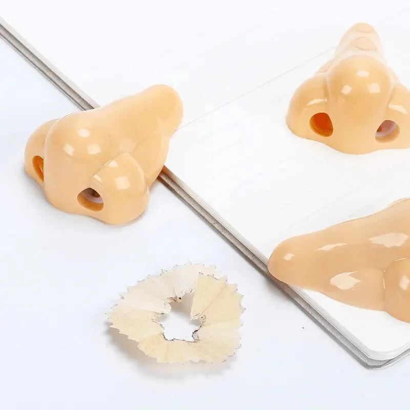 1/12pcs Creative Nose-Shaped Pencil Sharpeners Funny Nose Pencil Sharpener