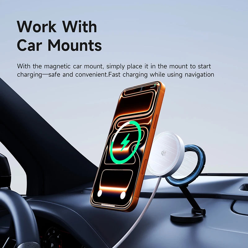 Hagibis Qi2.2 Magnetic Wireless Charger Dual-sided Magnetic 25W Fast Charging Pad for MagSafe iPhone 17/16/15/14 Pro Airpods Car