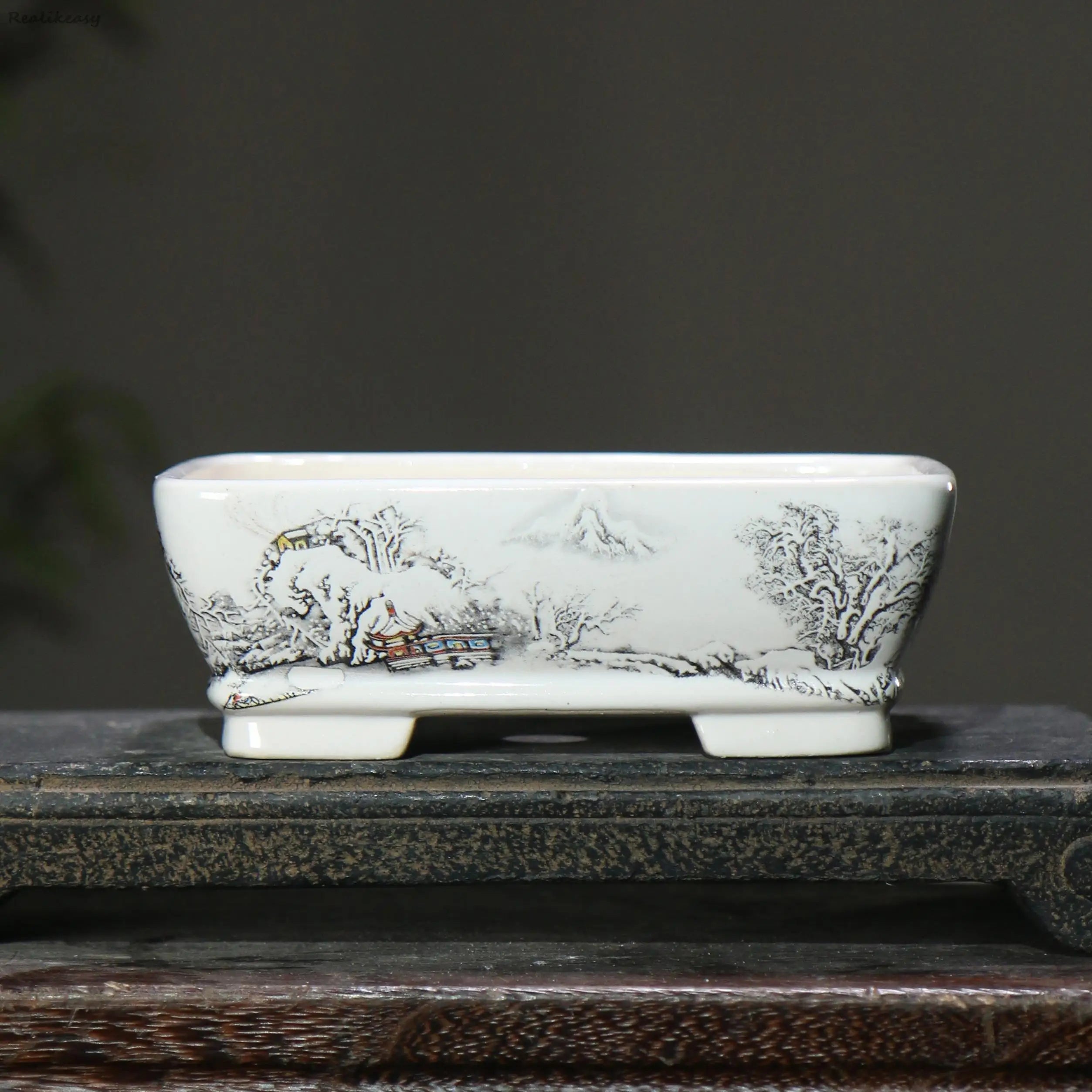 6Size Purple Sand Flower Pot Ceramic Bonsai Pot Handmade Succulent Flower Pot Chinese Landscape Flower Pot Home Decor LE302