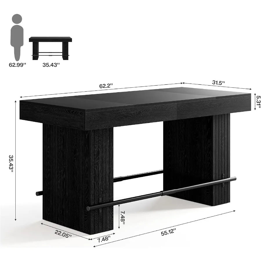 62.2" Tall Dining Table for 4-6