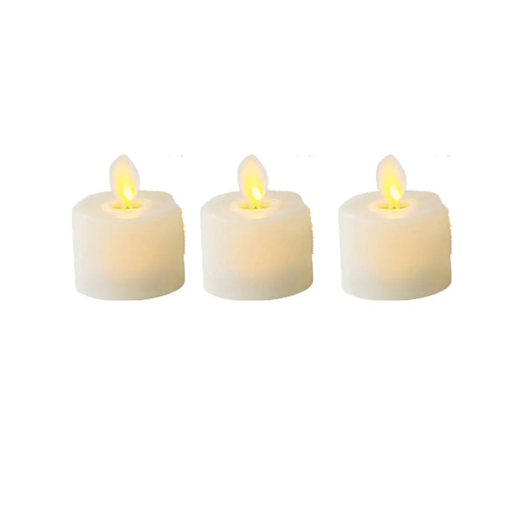 3/6/12 Pieces Warm White Moving Wick LED Tea Light Candles,Decorative Church Religious Wedding Christmas Candles