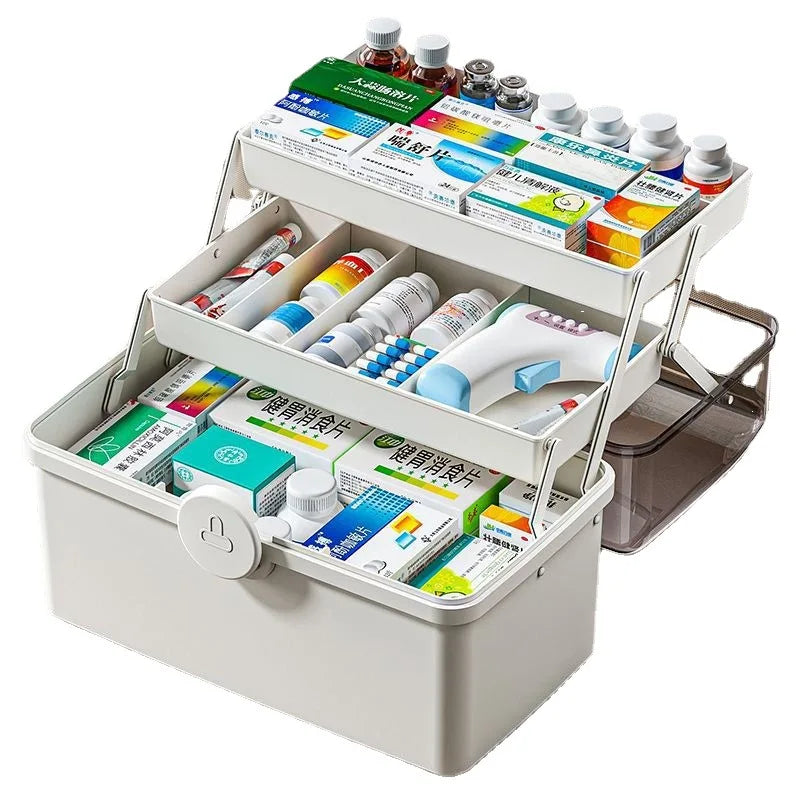 3 Layers Large Capacity Family Medicine Organizer Storage Box