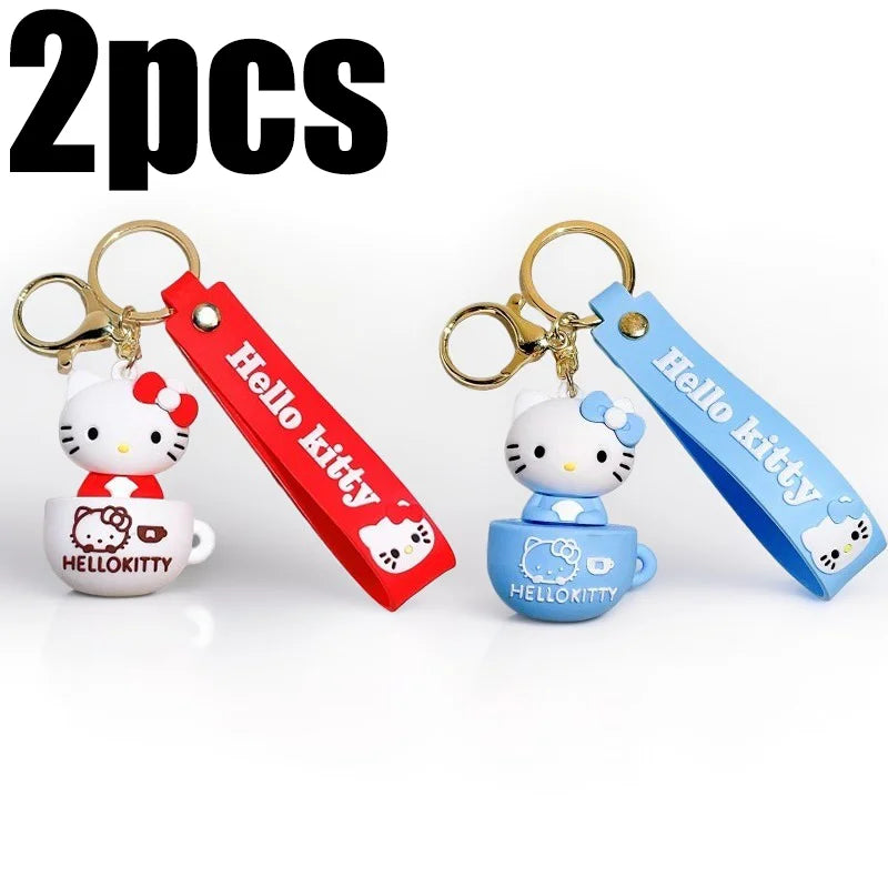 MINISO Cute Cartoon KT Keychain Girl Schoolbag Shoulder Bag Car Keyring Kid Children Kawaii Gift Festival gifts Festival gifts