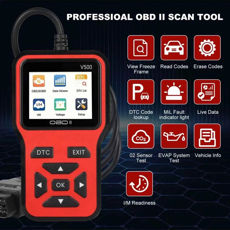 V500 OBD2 Scanner Auto Car Diagnostic Tool with Color
