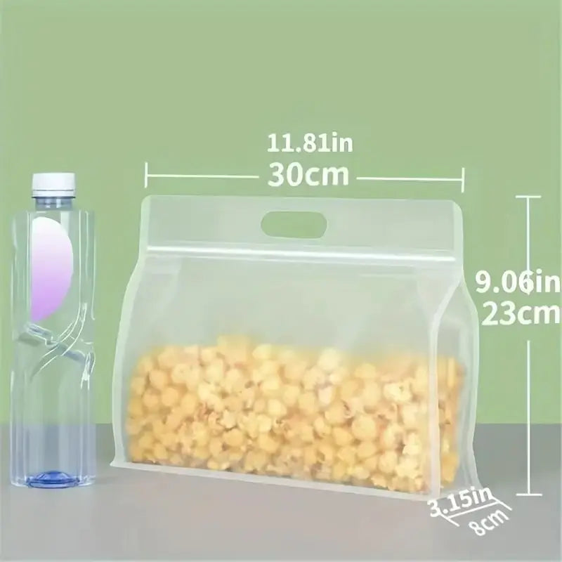 5pcs Reusable Leakproof Food Storage Bags For Nut Grain Vegetable Fruit And Snack Kitchen Organizer Storage Containers