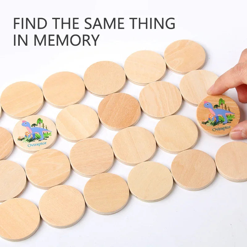 Memory Game Dinosaur Matching Toy Preschool Matching Board Game For Early Learning Development Wooden Games Summer Party Gift