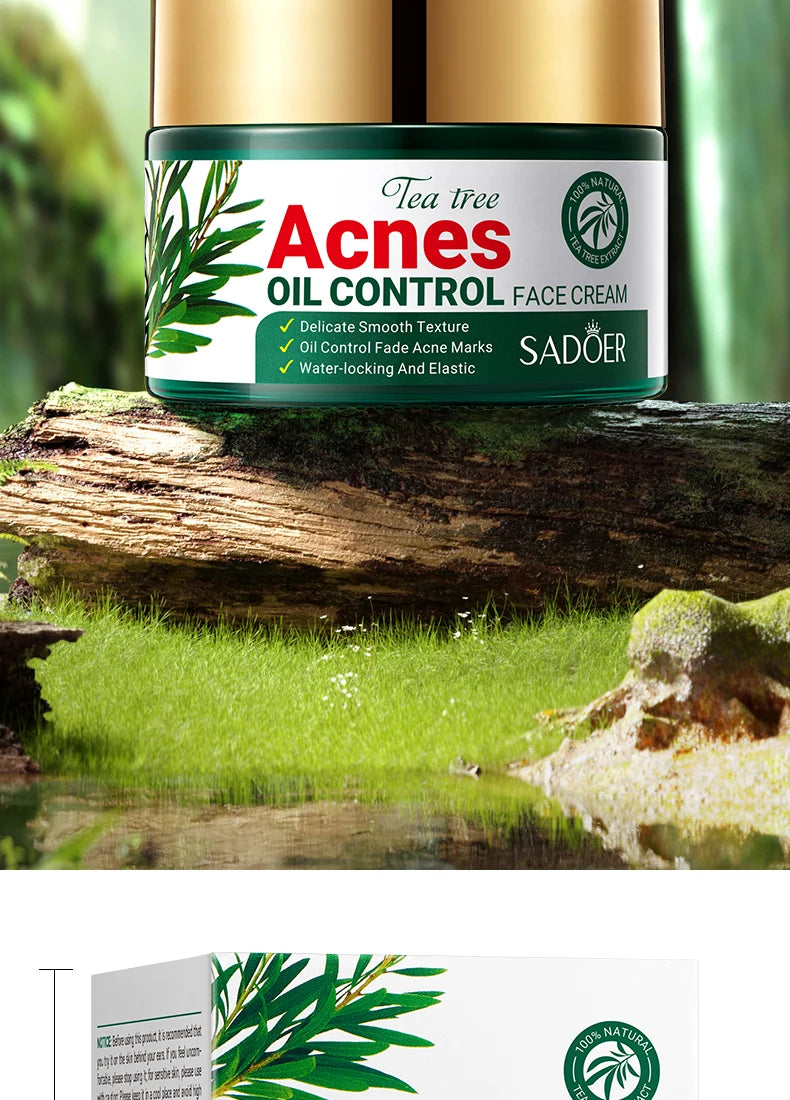 Tea Tree Acne Removing Cream Facial skincare Oil Control Face Gel Creams Hydrating Moisturizing Facial Cream Skin Care Set