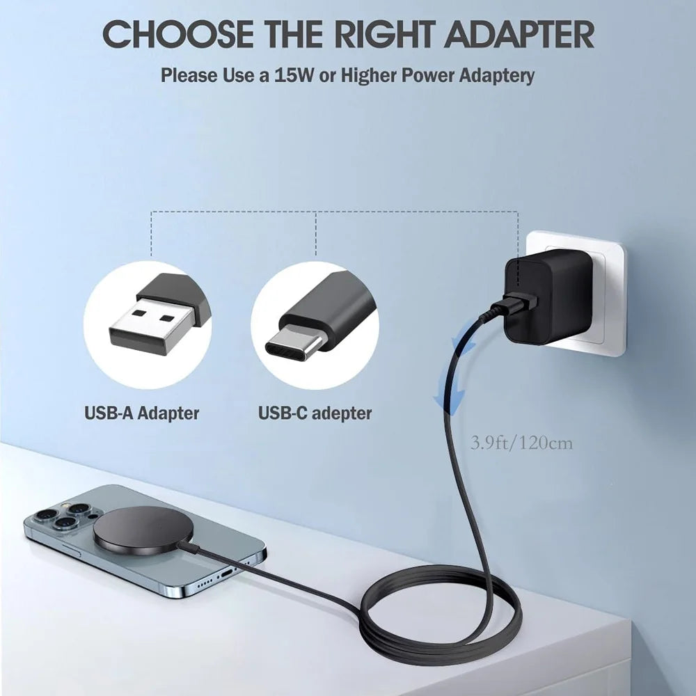 Essager Magnetic Wireless Charger Pad Fast Charging Qi Adapter for iPhone 17/16/15/14pro Max Xiaomi Pad PD Compatible