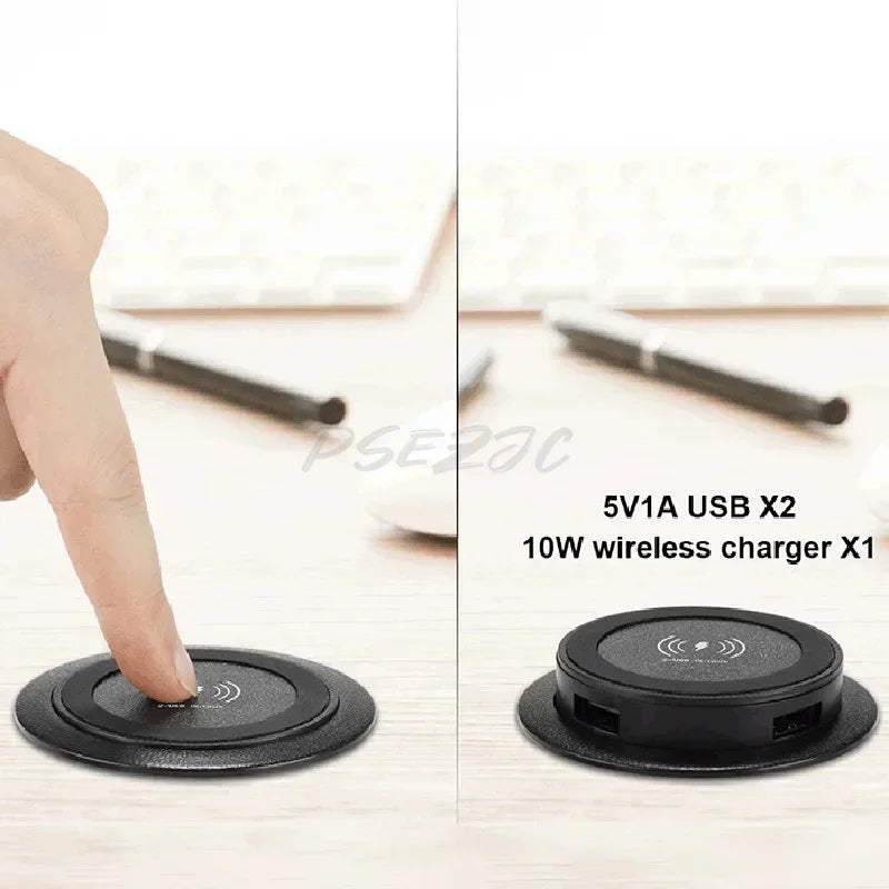 Three in One Multifunctional Hidden USB Bedside Table Sofa Armrest Desktop Office Furniture Embedded Wireless Charger