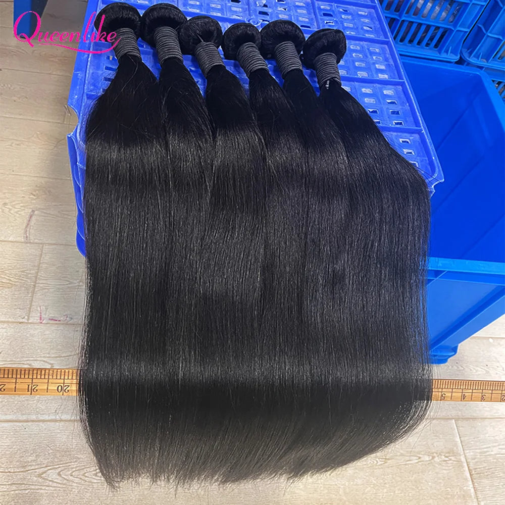 Queenlike 30 Inch Human Hair Bundles Brazilian Raw Hair