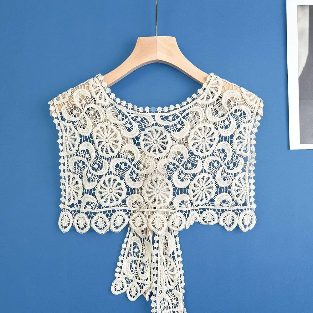 Solid Color Knitted Shawl High-quality Women Ladies Casual Fake Collar Summer Female Scarf