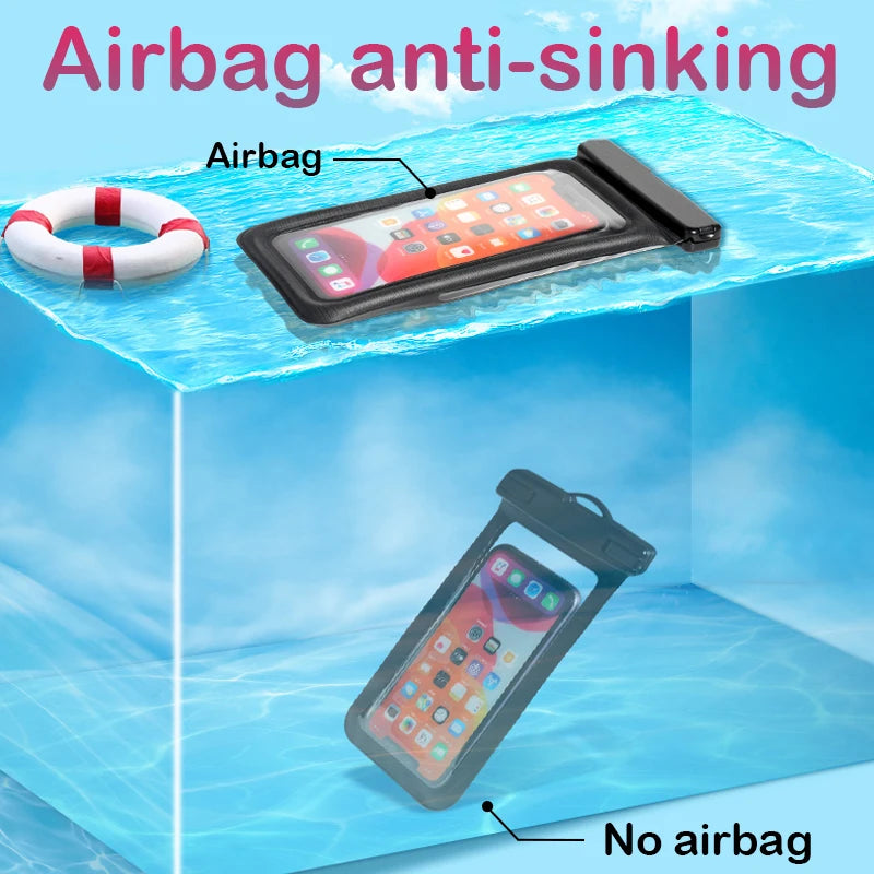 Waterproof Phone Case Swimming Floating Airbag Mobile Phone Bag