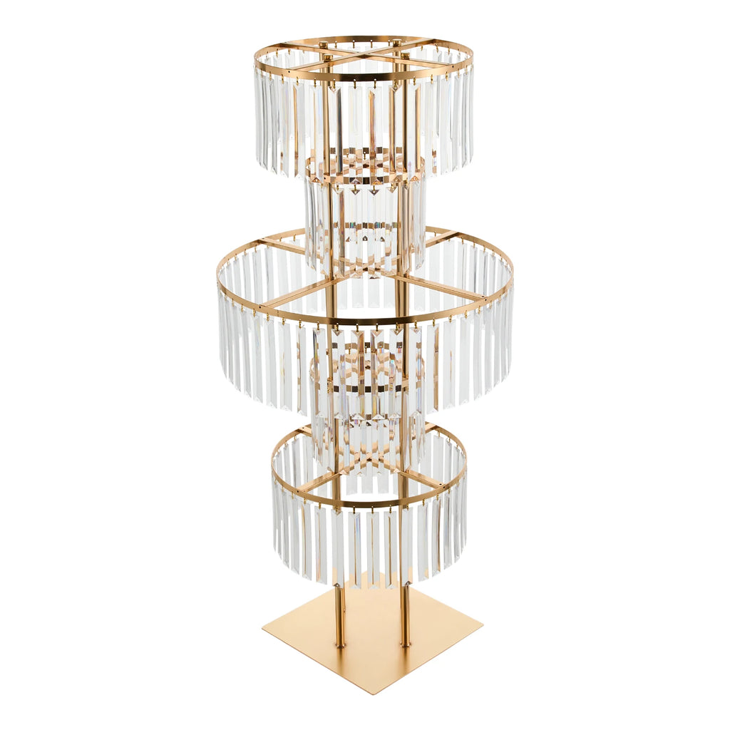 Gold 5‑Tier Wedding Flower Stand Acrylic Iron Electroplated Flower