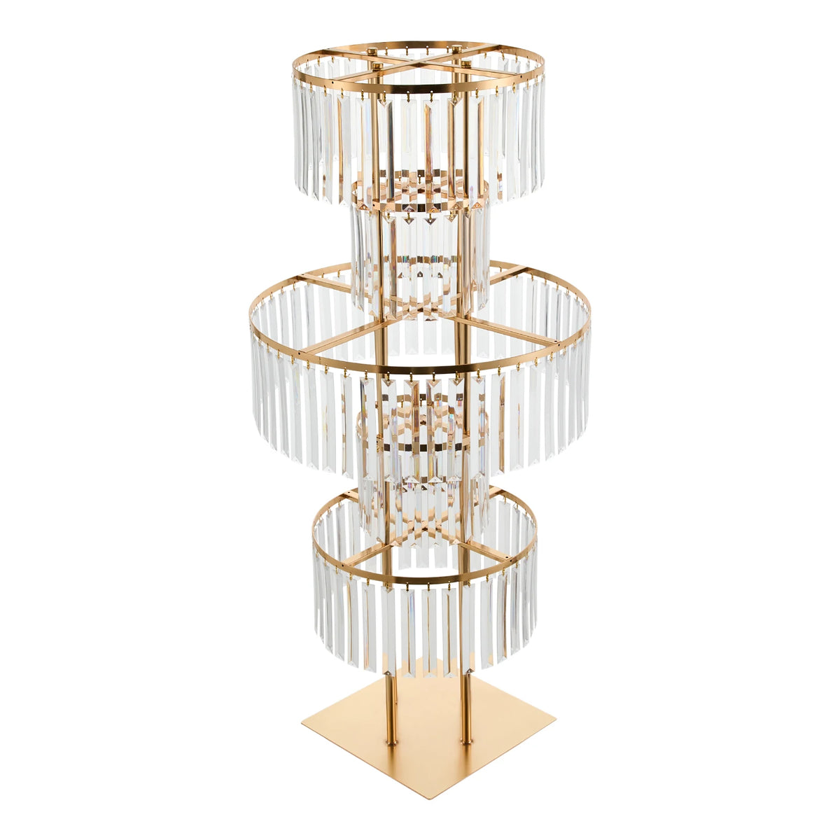 Gold 5‑Tier Wedding Flower Stand Acrylic Iron Electroplated Flower
