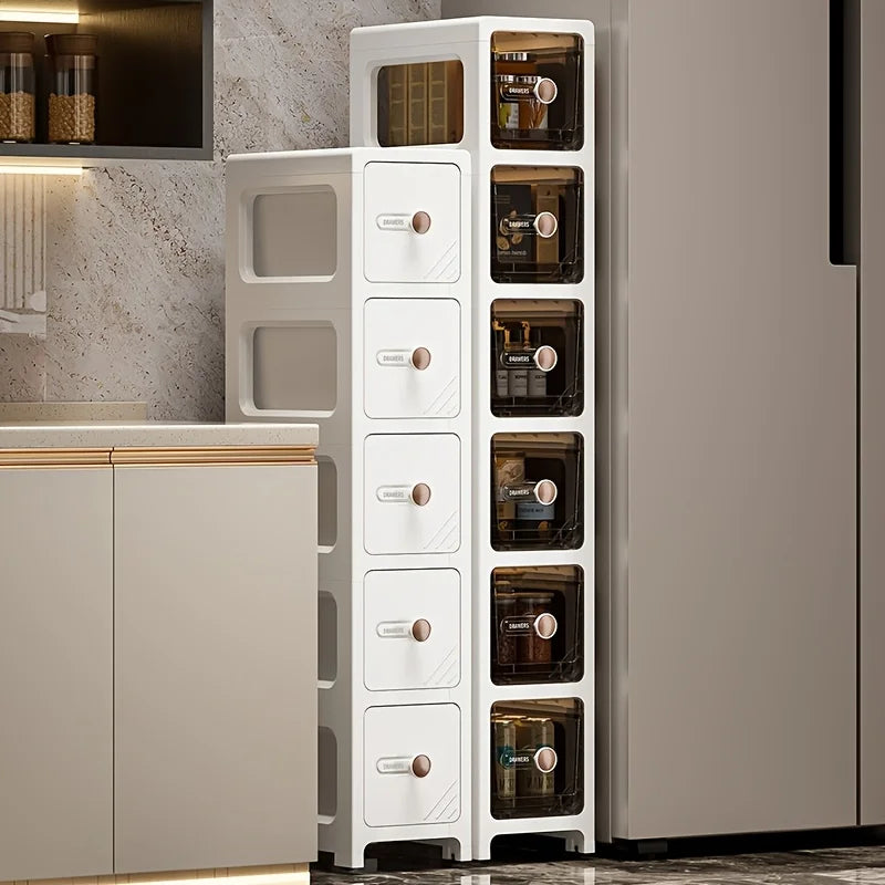 Home Narrow Space Storage Cabinet - Drawer Style - Kitchen Gap Cabinet - Bathroom Storage Cabinet - Bathroom Storage Unit