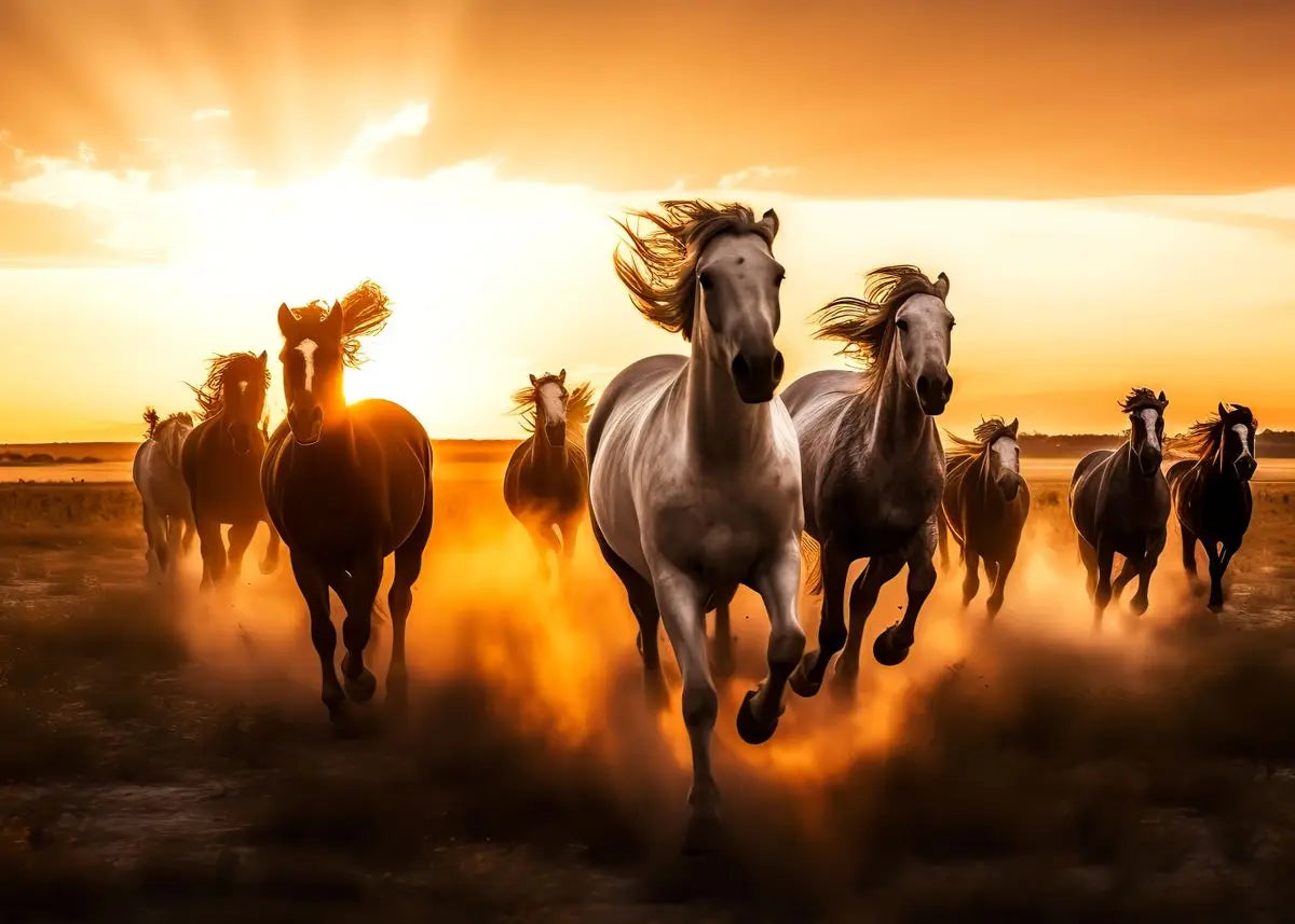 Handsome Horse Watercolor Painting Canvas Poster Animals Wall Art Pictures for Living Room Bedroom Playroom Modern Home Decor
