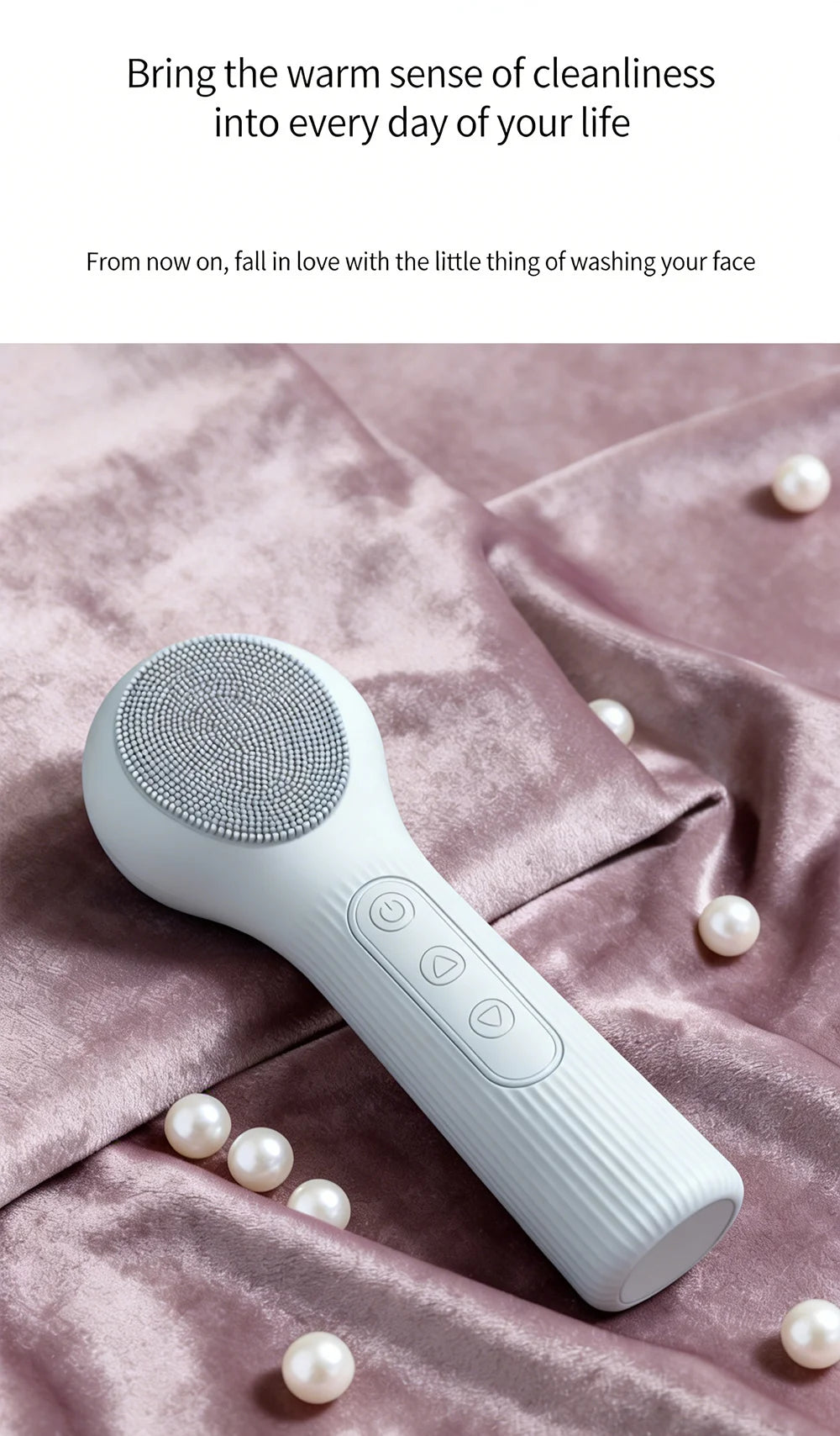 Double-Sided Eletrical Facial Cleansing Men Women Facial Cleansing Brush Heating Silicone Face Wash Brush Manual Clean Skin Care