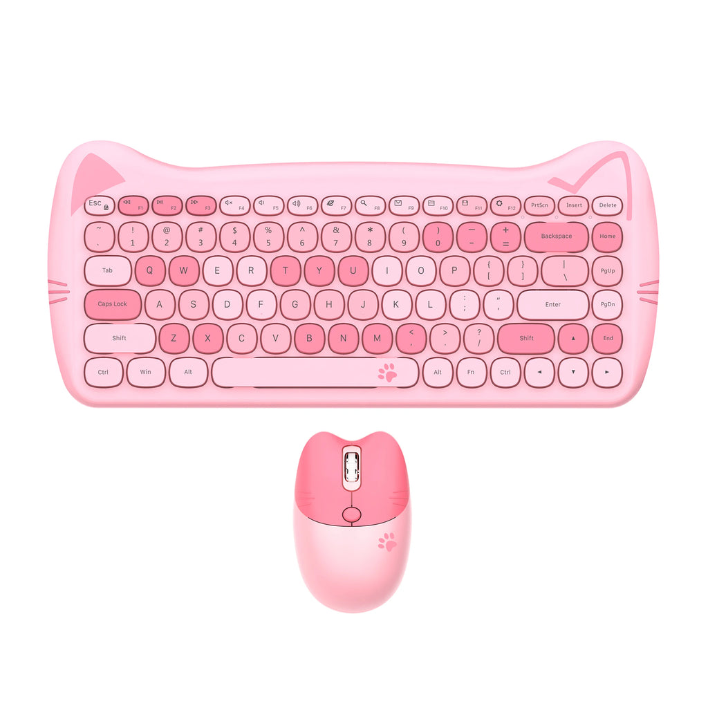 GEEZER Cat Ear Wireless Keyboard Mouse Set