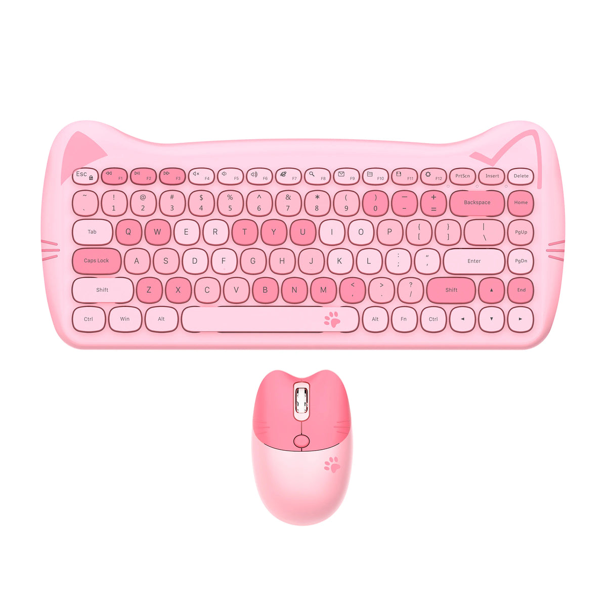 GEEZER Cat Ear Wireless Keyboard Mouse Set