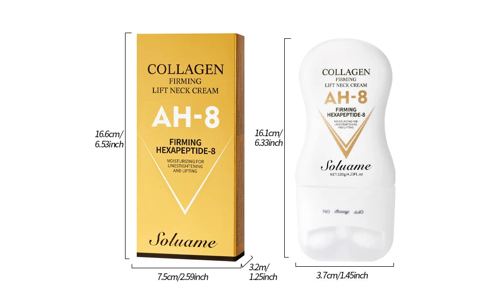 Firming&Lifting Collagen Neck Cream Moisturizing Neck Lotion with Massage Roller Easily Absorbed, Massages Neck Skin Care