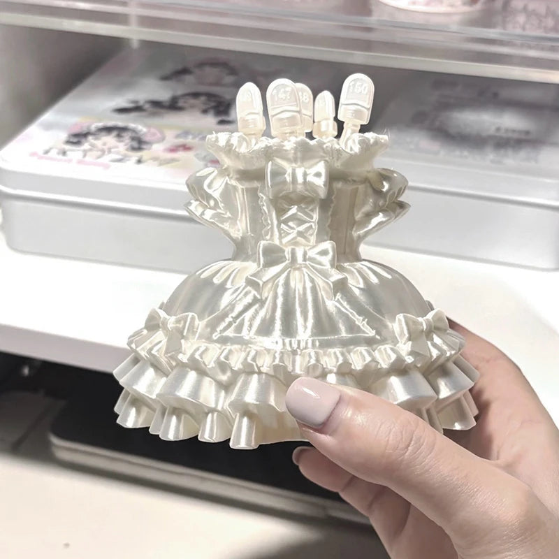 3D Printed Jewelry Tray Princess Dress Shape Makeup Brush
