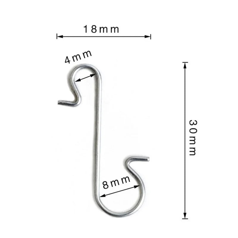 100Pcs Christmas Ornament Metal S-Shaped Hooks Holders Tree Ball Pendant Hanging Decoration for Home Navidad New Year