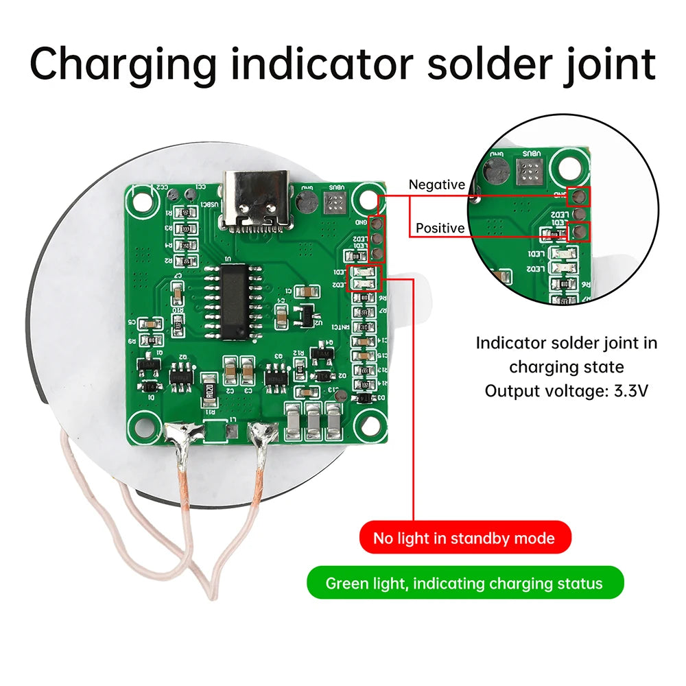 5W/10W/15W Adaptive Wireless Charging Module DIY Fast Charger Type-C Interface DIY Wireless Charger For Phone Electronic Devices