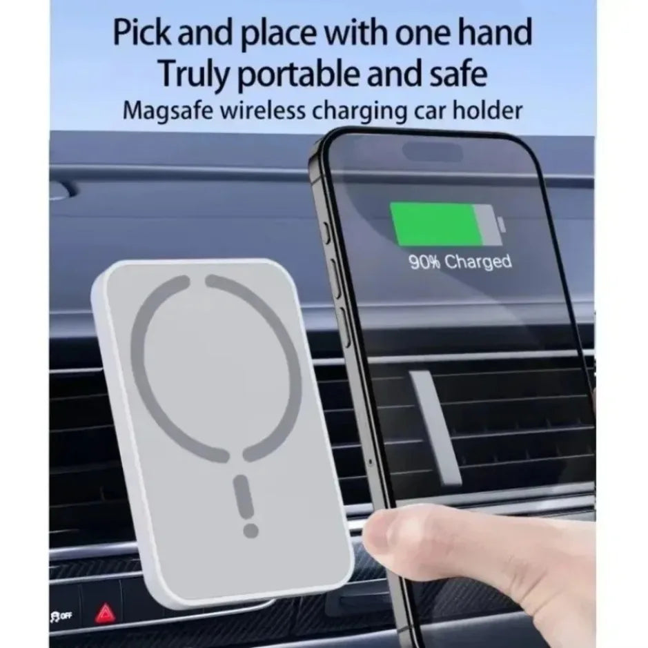 XIKCU 15W Magnetic Car Wireless Charger Sucker Car Fast Charging For Magsafe iPhone 16-12 Pro Max Air Vent Phone Holder Stand