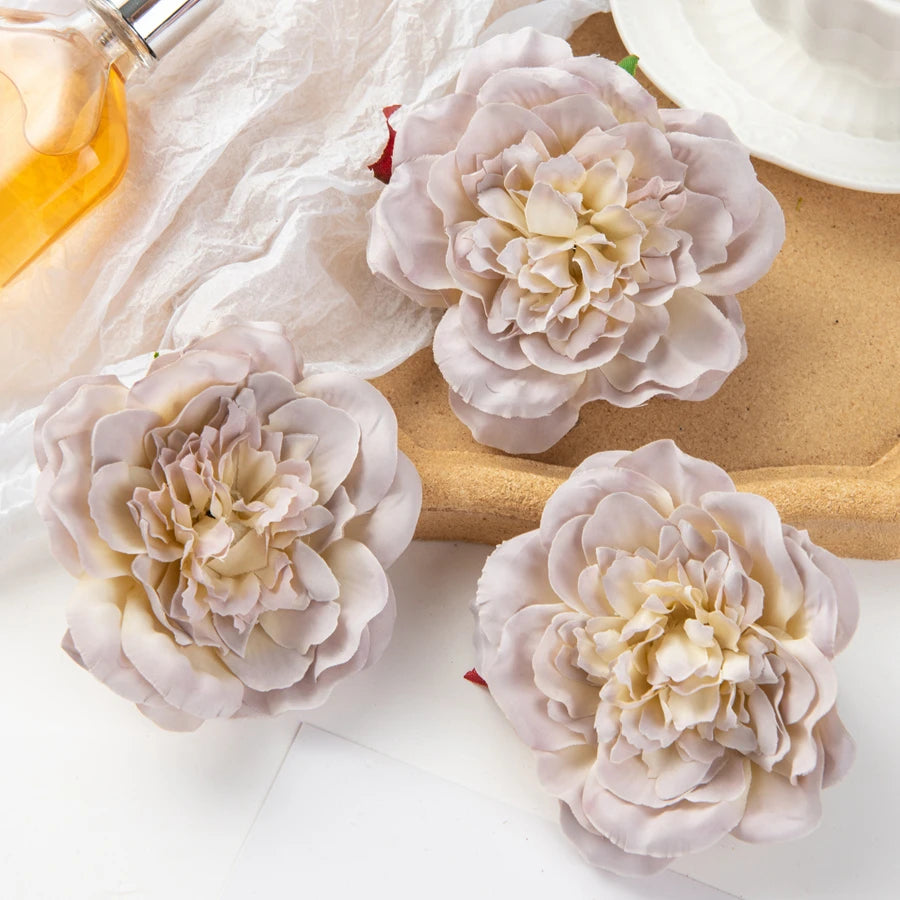 5/10Pcs Silk Dahlias Artificial Flower Home Decor Wedding Diy Rose Arch Christmas Garland Material Fake Peony Bridal Accessories