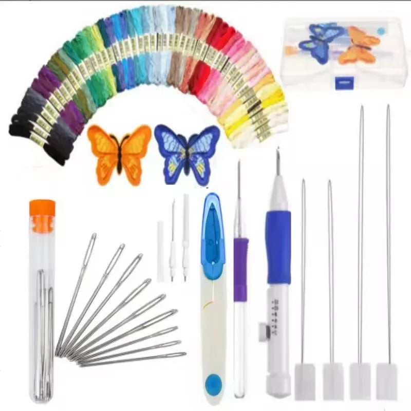 50 Colors Punch Needle Embroidery Kit for Beginners Adults - Complete Sewing Kit with hreads for Crafting And DIY Projects