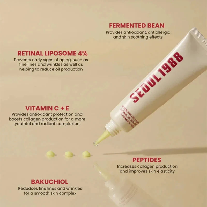 Seoul 1988 Retinol Ginseng Eye & Face Cream Serum Set Firming Moisturizing Anti-aging Diminish Lines Wrinkles Skin Care Essence