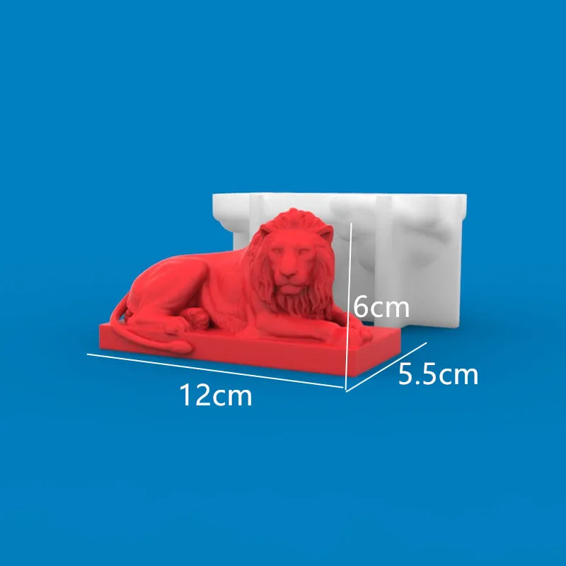 3D Lion candle silicone mold Lion head resin silicone mold Lion home decoration concrete gypsum cement silicone mold