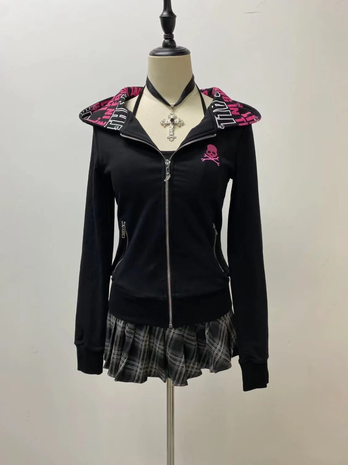 American retro casual hooded sweatshirt jacket for women leopard print stitching design slim hot girl sexy autumn jacket top