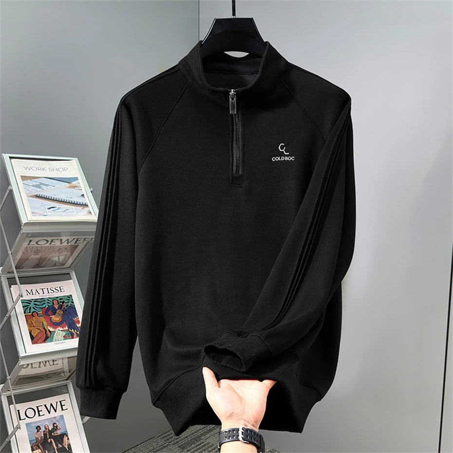Harajuku Vintage Stand-up Collar Sweatshirts Men 12XL Plus Size Sweatshirt Spring Autumn Pullover Big Size 10XL