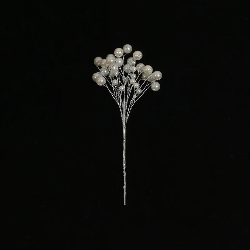New Mini Pearl Flower Stem Beads Bridal Bouquet Wedding Balloon Cake DIY Party Artificial Flower Bouquet Home Decor