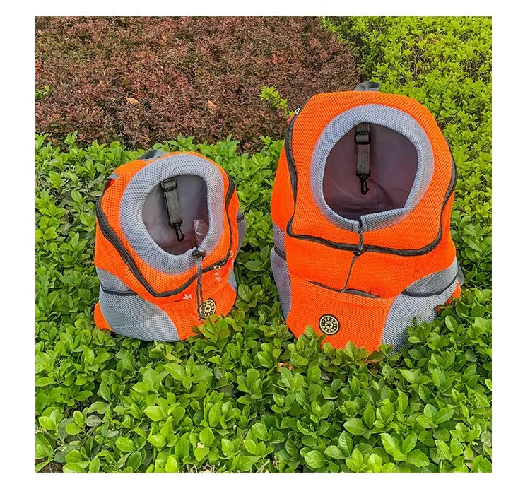 Pet Backpack Carrier for Small Dogs & Cats - Front-Folded Travel Backpack with Ventilation Mesh & Harness-Like Zipper Lock
